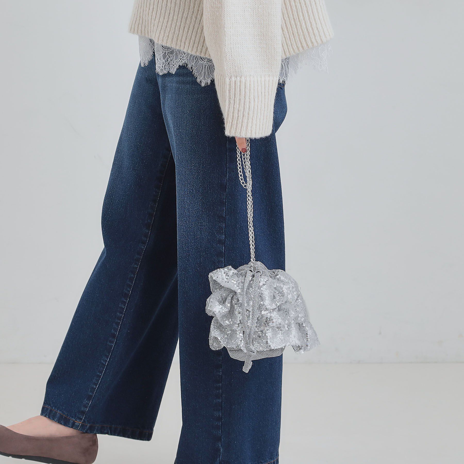 SHOO･LA･RUE「スパンコールフリル巾着ショルダーバッグ」|ショルダー・メッセンジャー|