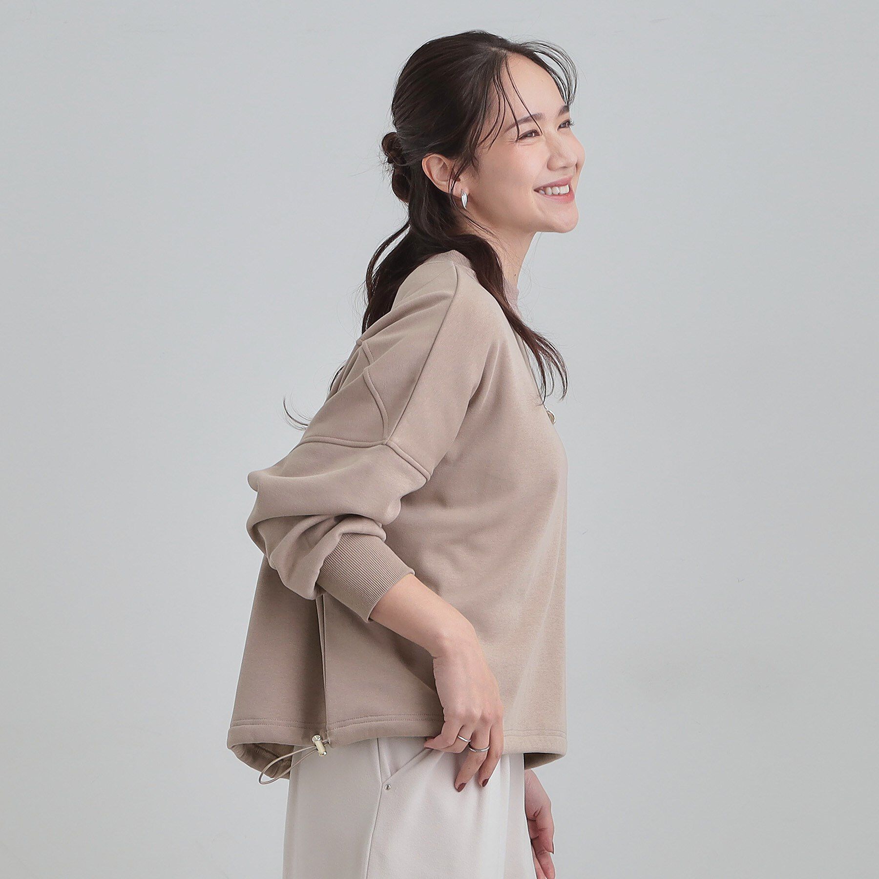 SHOO･LA･RUE「ドロスト裏シャギースウェット」|パーカー|