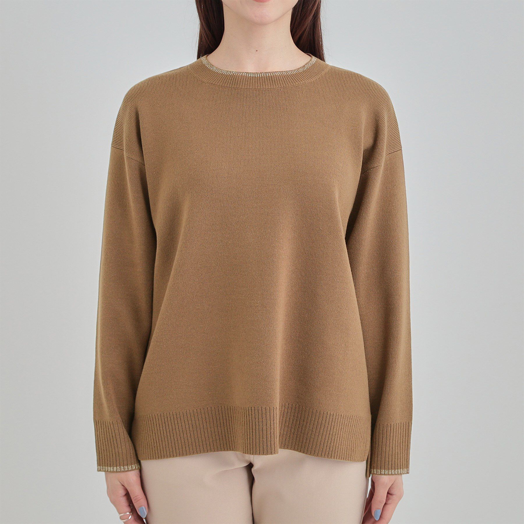 SHOO･LA･RUE「【洗濯機可/セットアップ可/毛玉になりにくい】クルーネックニット」|ニット・セーター|