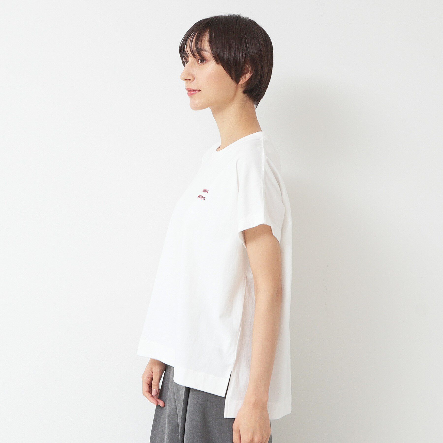 Dessin「フロッキープリントポイントロゴTシャツ（XS～L）」|Tシャツ・カットソー|