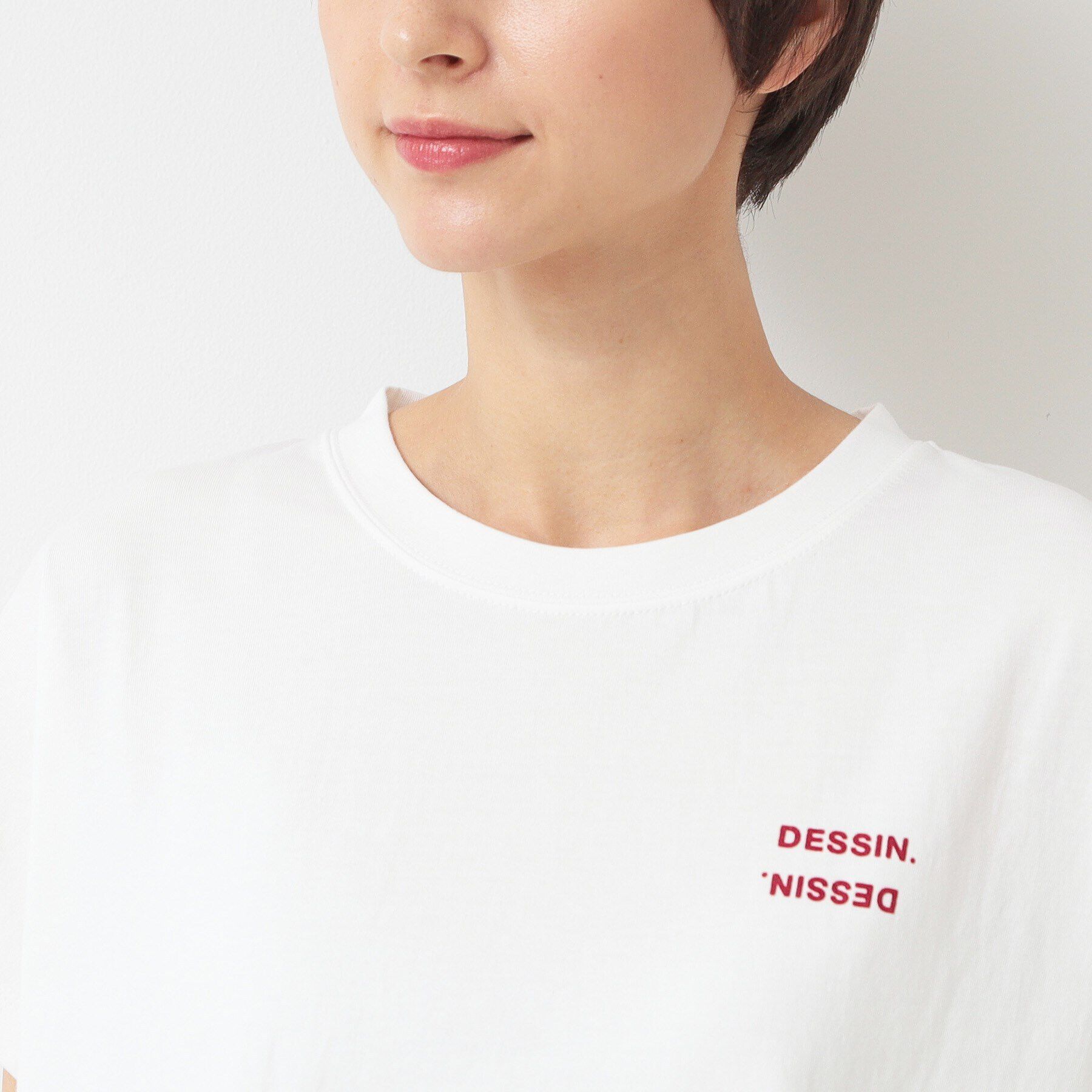 Dessin「フロッキープリントポイントロゴTシャツ（XS～L）」|Tシャツ・カットソー|