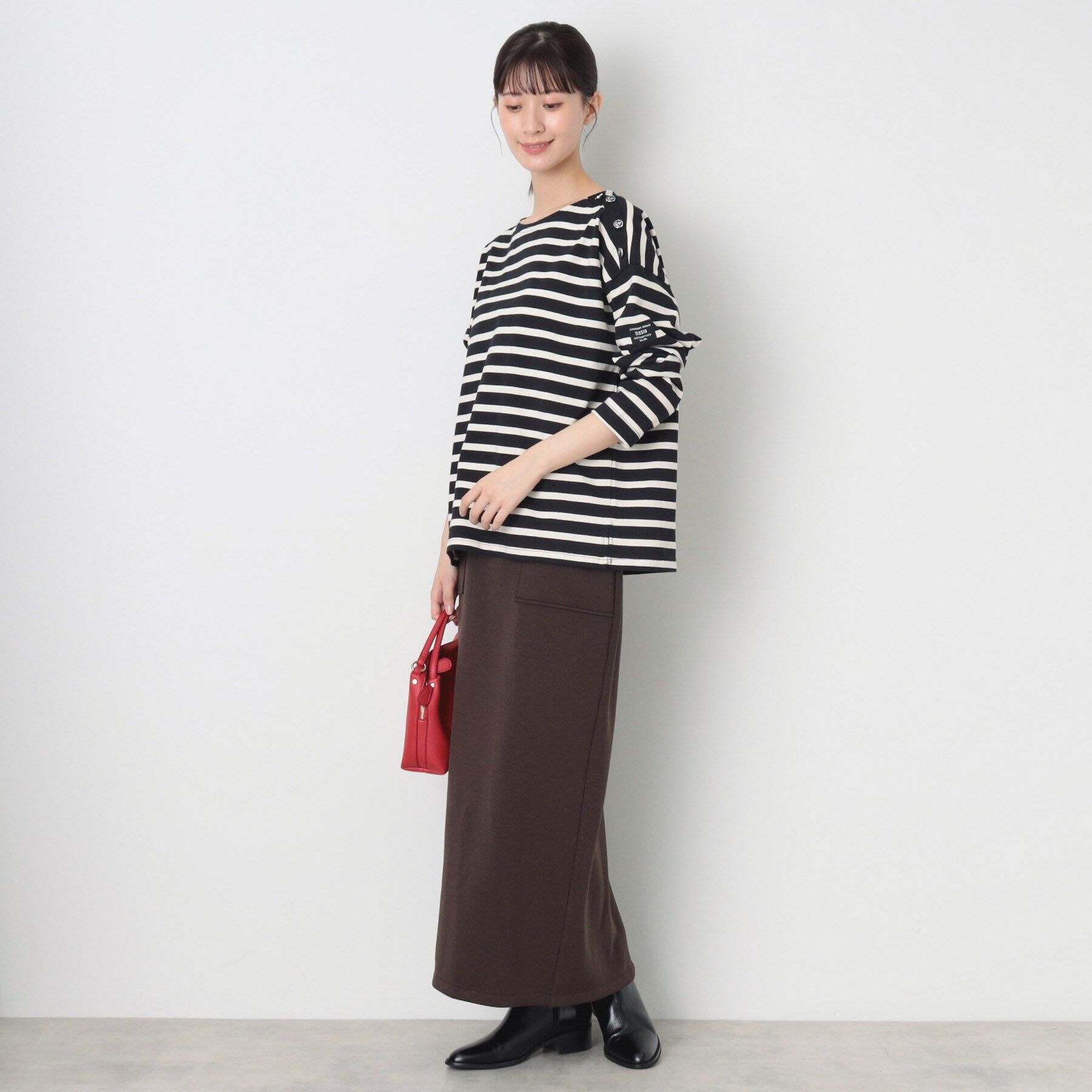 Dessin「肩ボタン付ボーダーカットソー」|Tシャツ・カットソー|