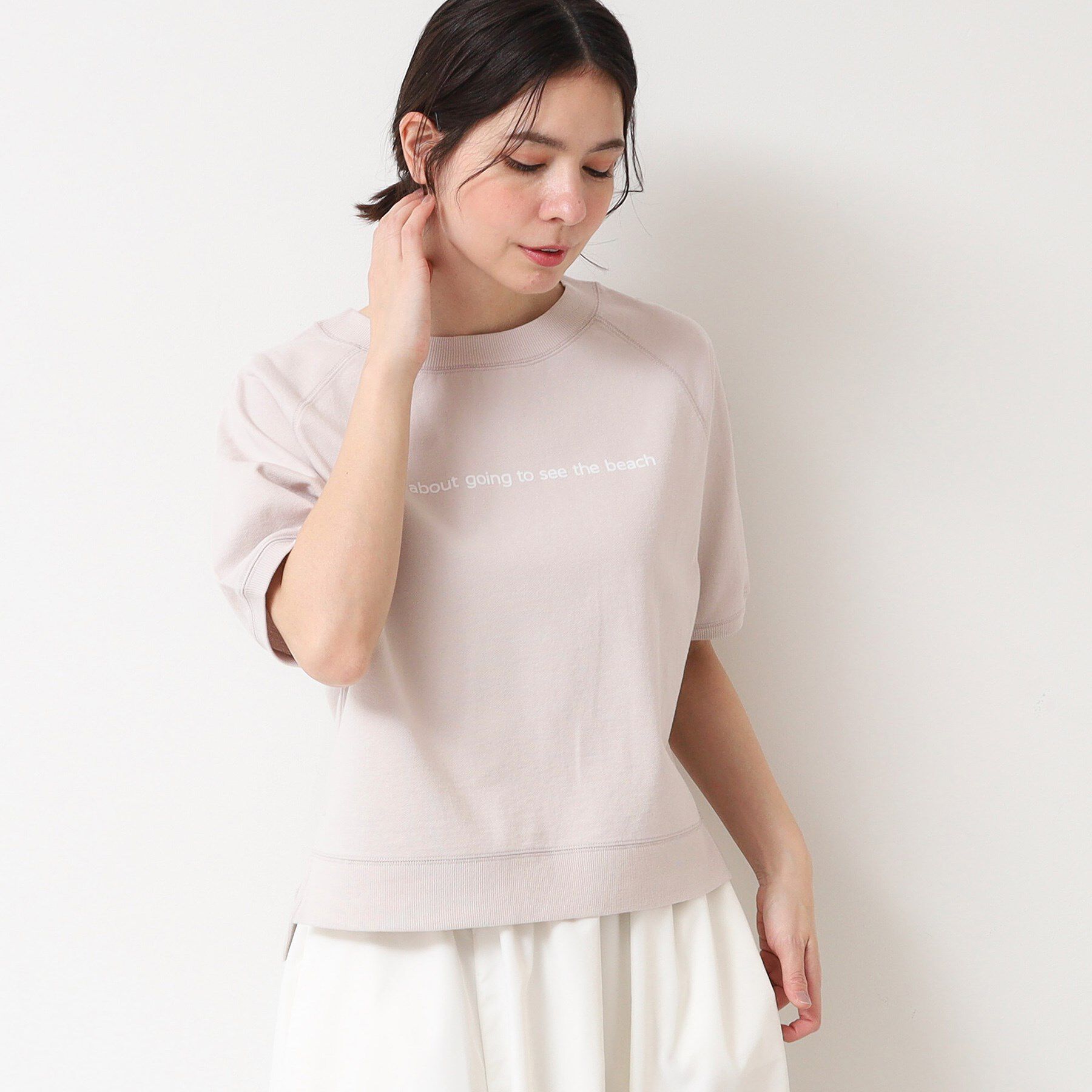 Dessin「【洗える】クロップド丈ロゴ半袖カットソー（S～L）」|Tシャツ・カットソー|