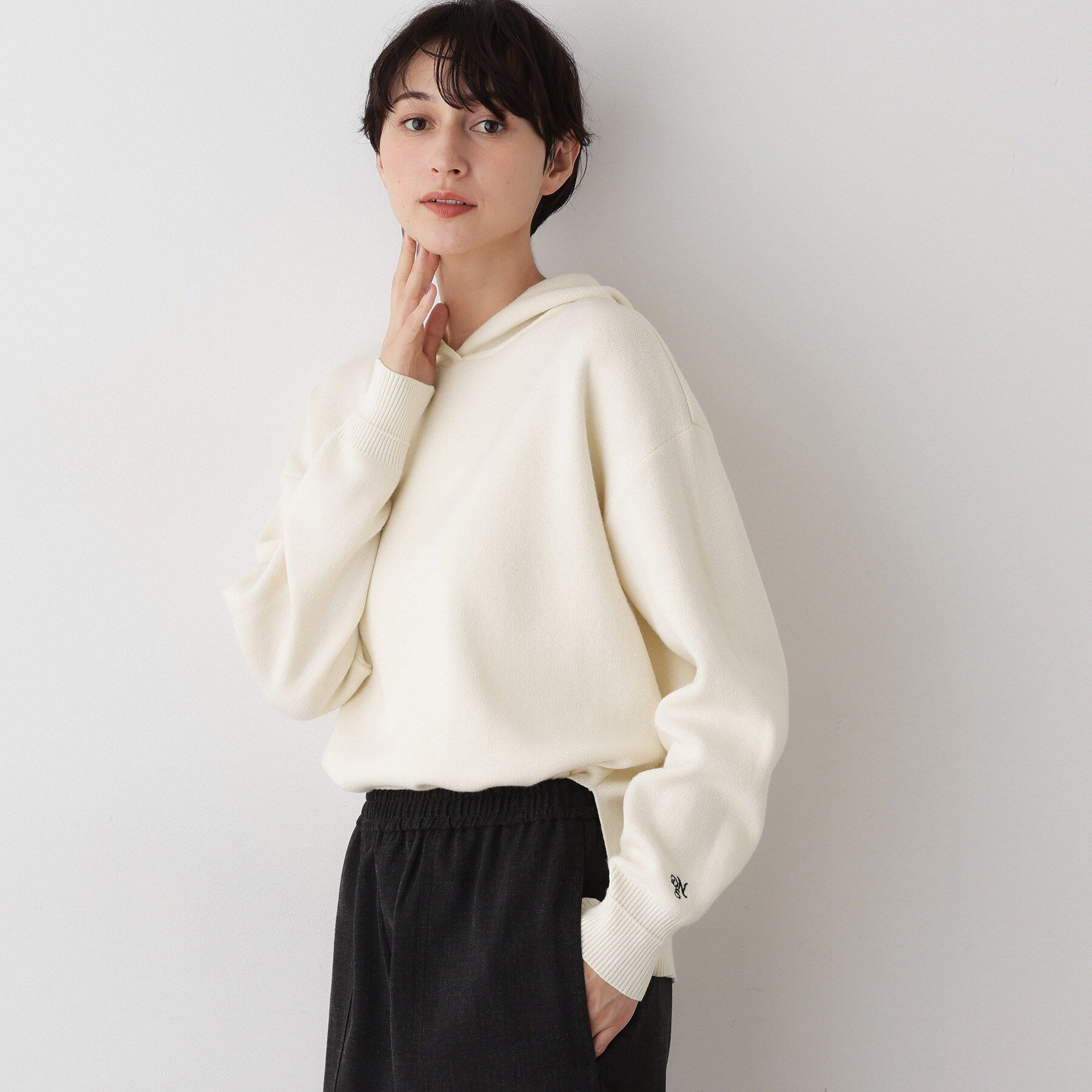 Dessin「【洗える／体型カバー】ちょうどいいニットパーカ」|ニット・セーター|アイボリー(004)