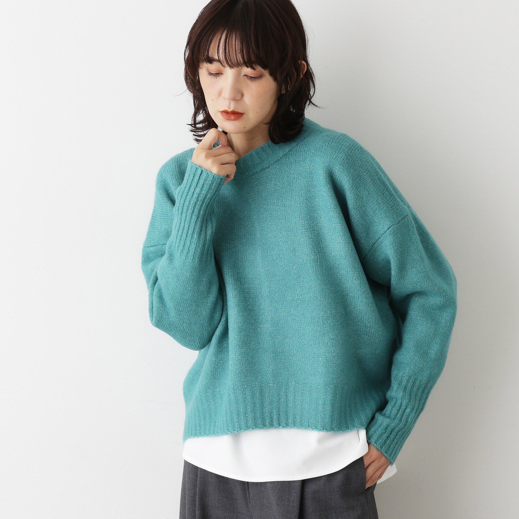 Dessin「【洗える】クルーネックワイドニット」|ニット・セーター|