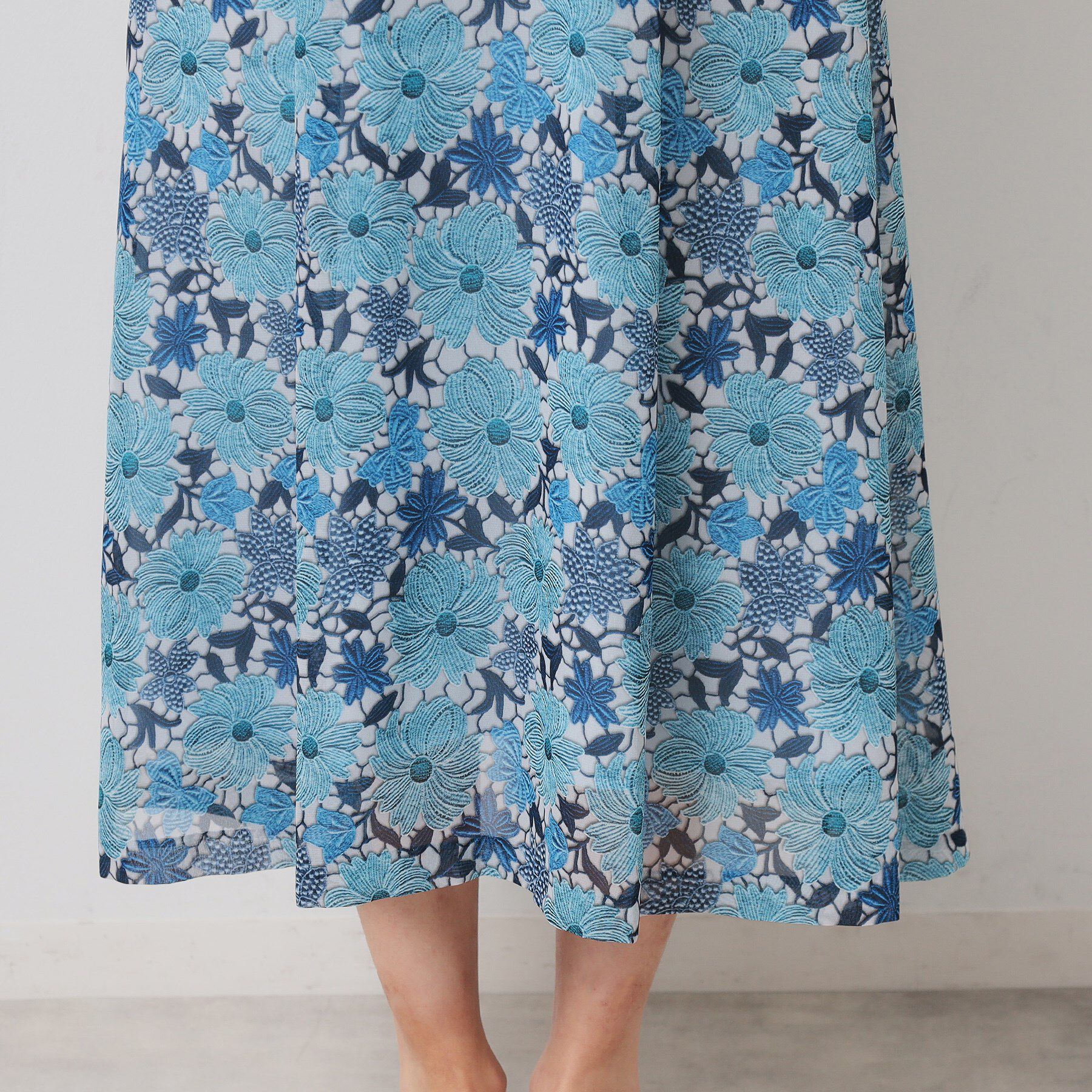 SunaUna「【&yours project／S～L】レース柄フレアスカート」|スカート|