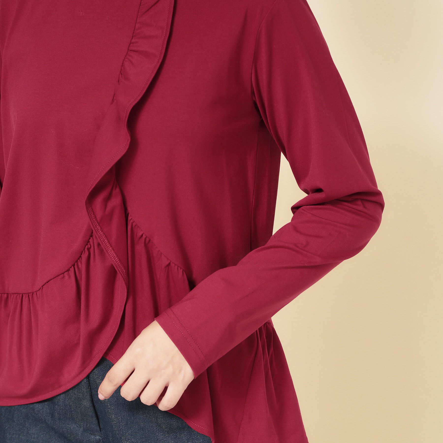 SunaUna「【フリルペプラム】チュニックカットソー」|Tシャツ・カットソー|