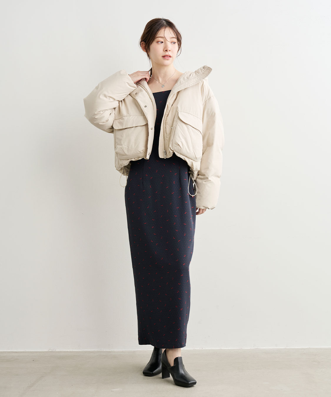 COCO DEAL「ショートフードダウンコート」|ダウン|