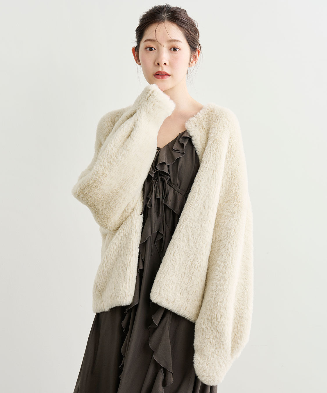 COCO DEAL「ダブルフェイスフェザーニットアウター」|その他|