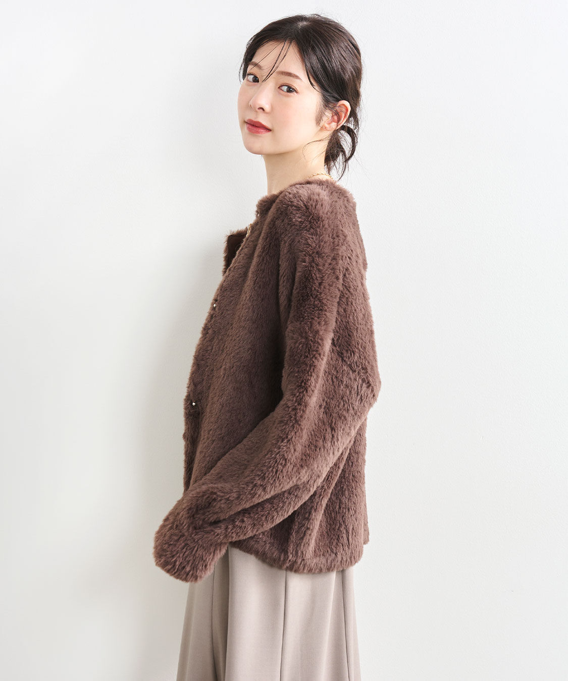 COCO DEAL「ダブルフェイスフェザーニットアウター」|その他|