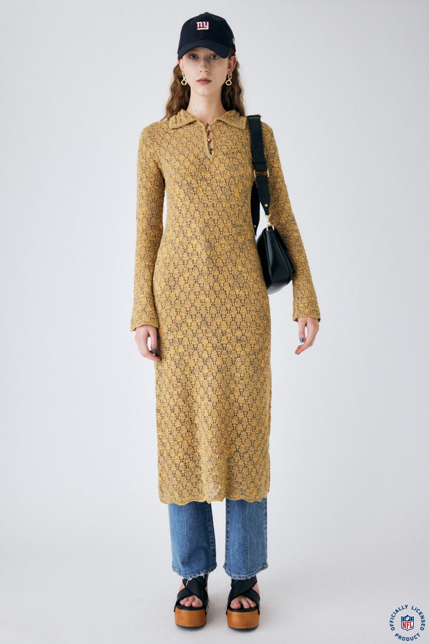 MOUSSY「OPEN WORK POLO ドレス」|ワンピース|BEG