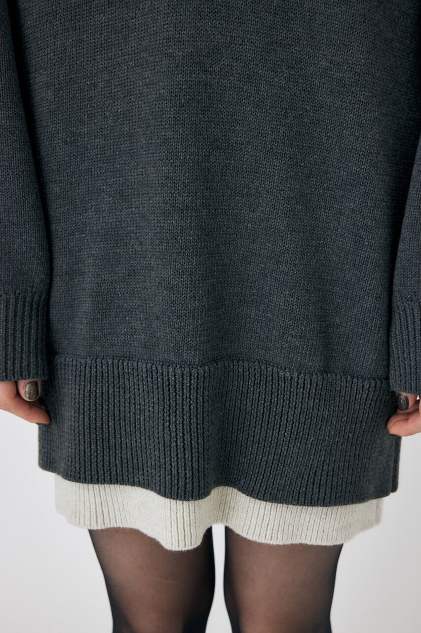 MOUSSY「LAYERED HALF ZIP ミニドレス」|ワンピース|