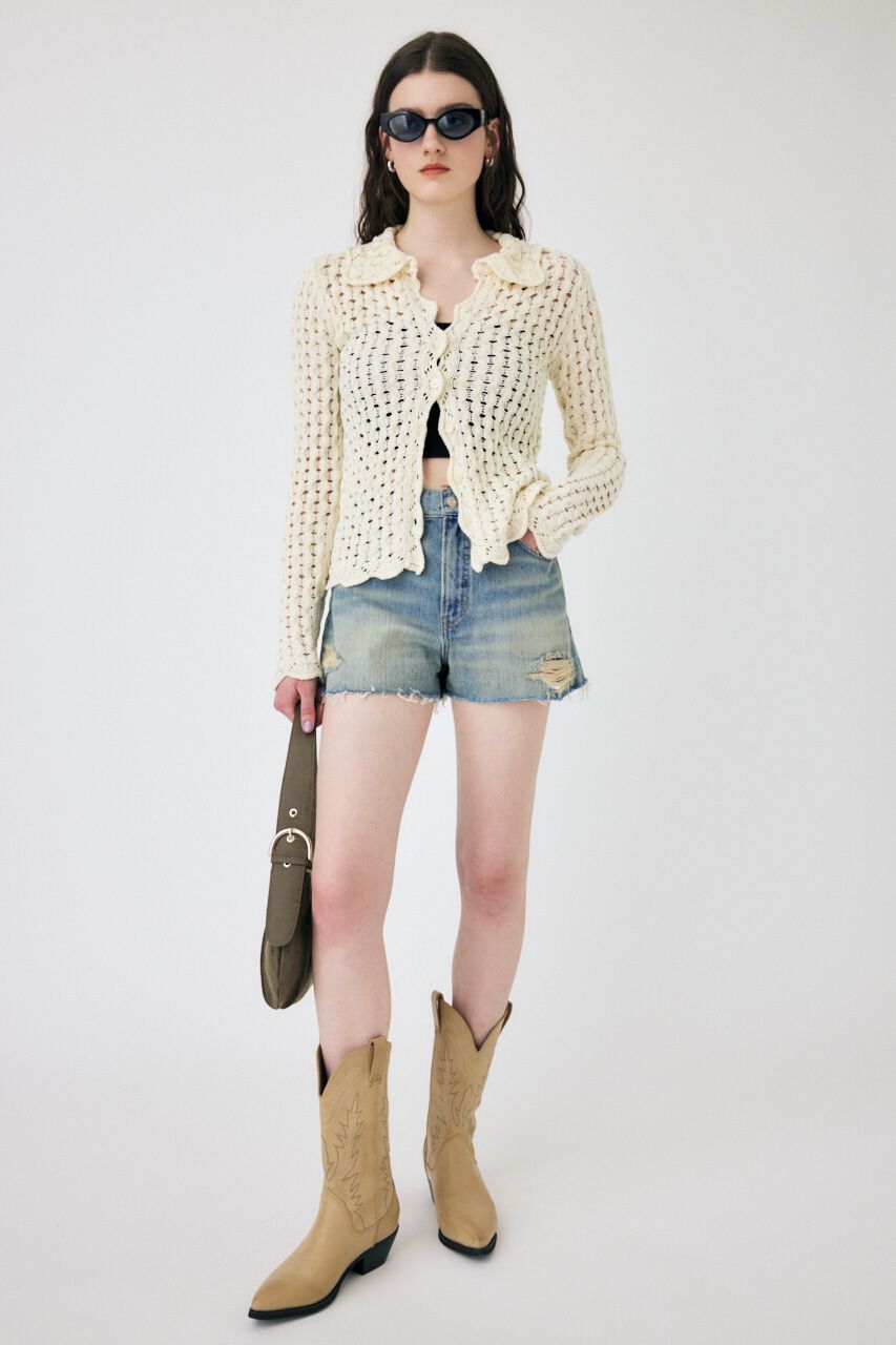 MOUSSY「OPENWORK ニットシャツ」|ニット・セーター|