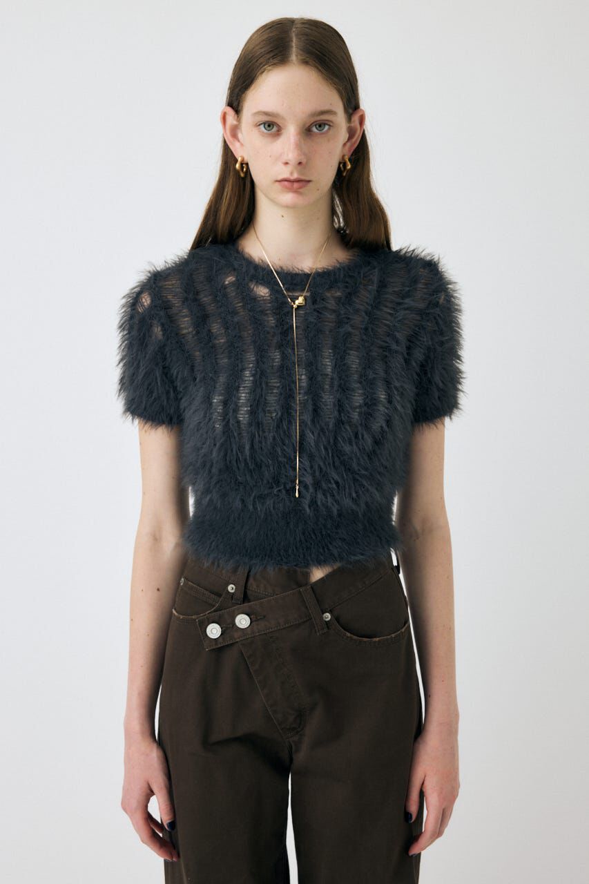 MOUSSY「SHEER SHAGGY ニット」|ニット・セーター|