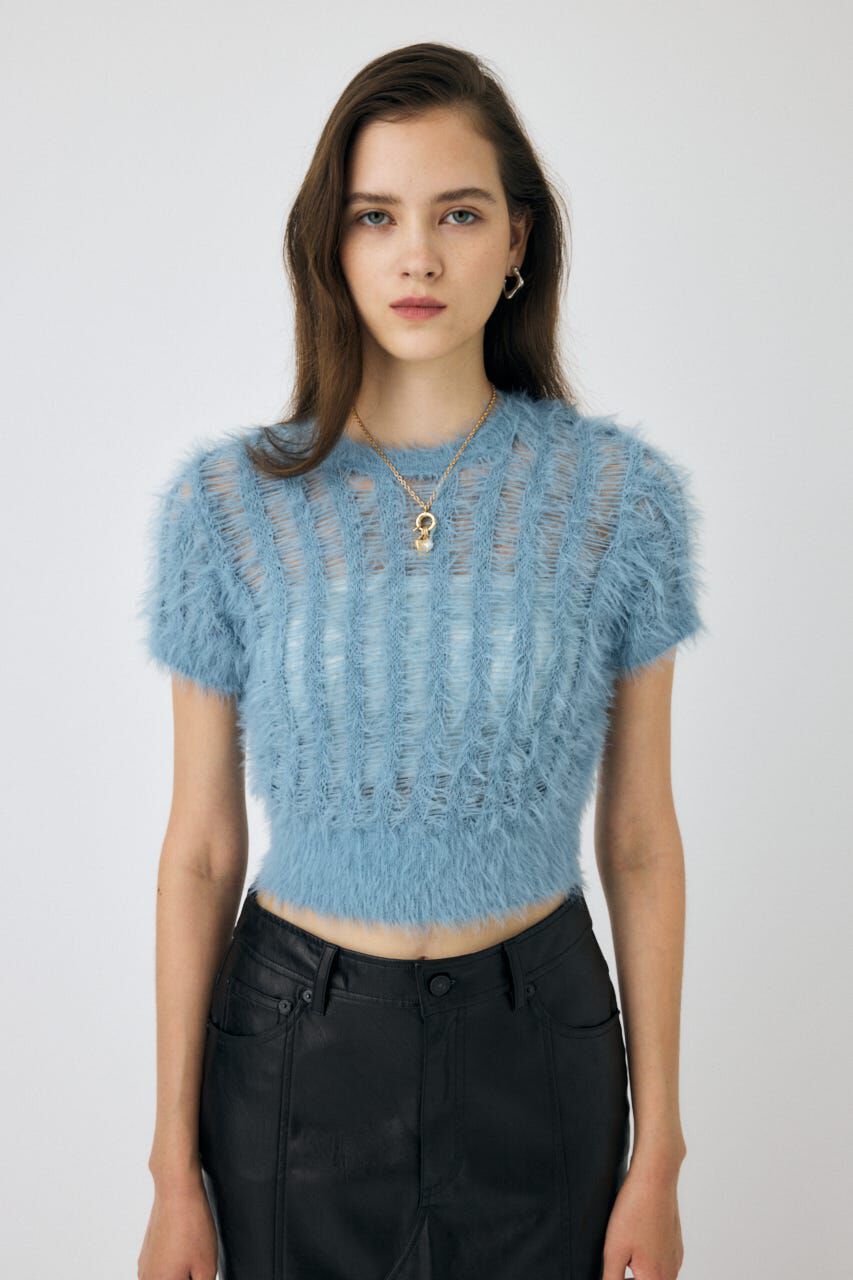 MOUSSY「SHEER SHAGGY ニット」|ニット・セーター|