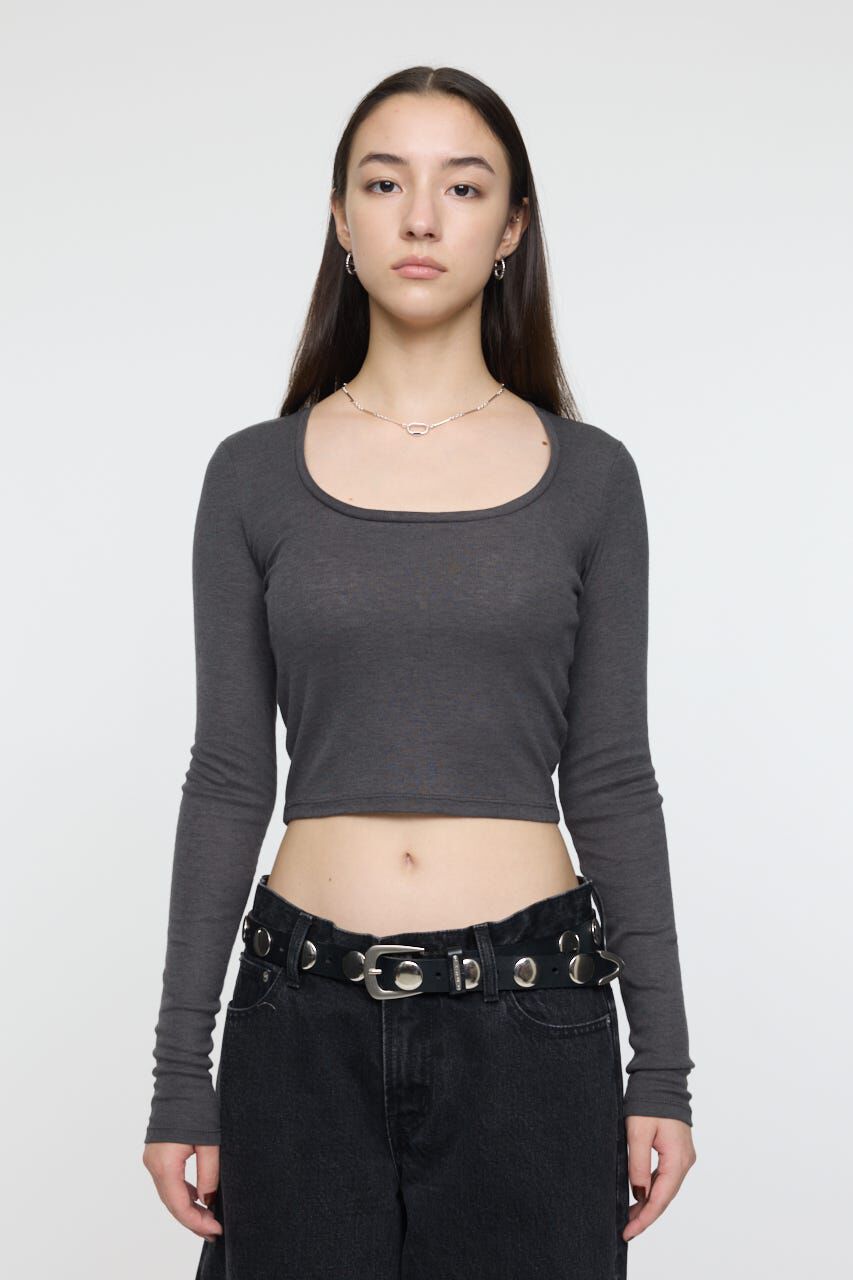 MOUSSY「SCOOP NECK ロングスリーブ TEE」|Tシャツ・カットソー|