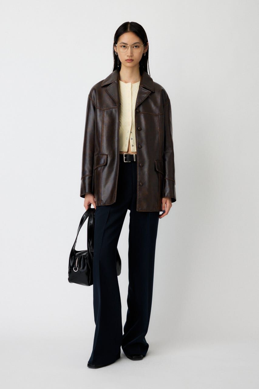 MOUSSY「F/LEATHER 70s HALF コート」|その他|