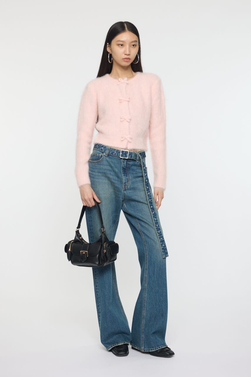 MOUSSY「FRONT RIBBON カーディガン」|ニット・セーター|