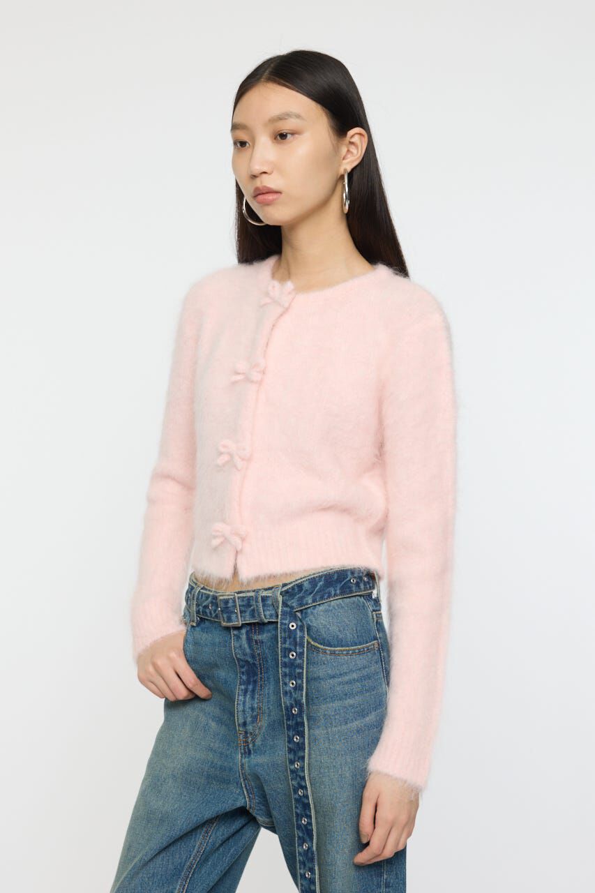 MOUSSY「FRONT RIBBON カーディガン」|ニット・セーター|