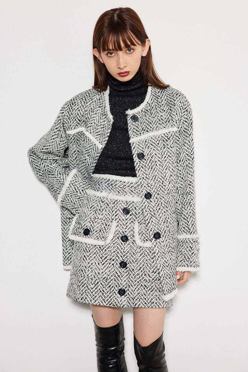 rienda「ノーカラーツイードウールMIX CT」|その他|