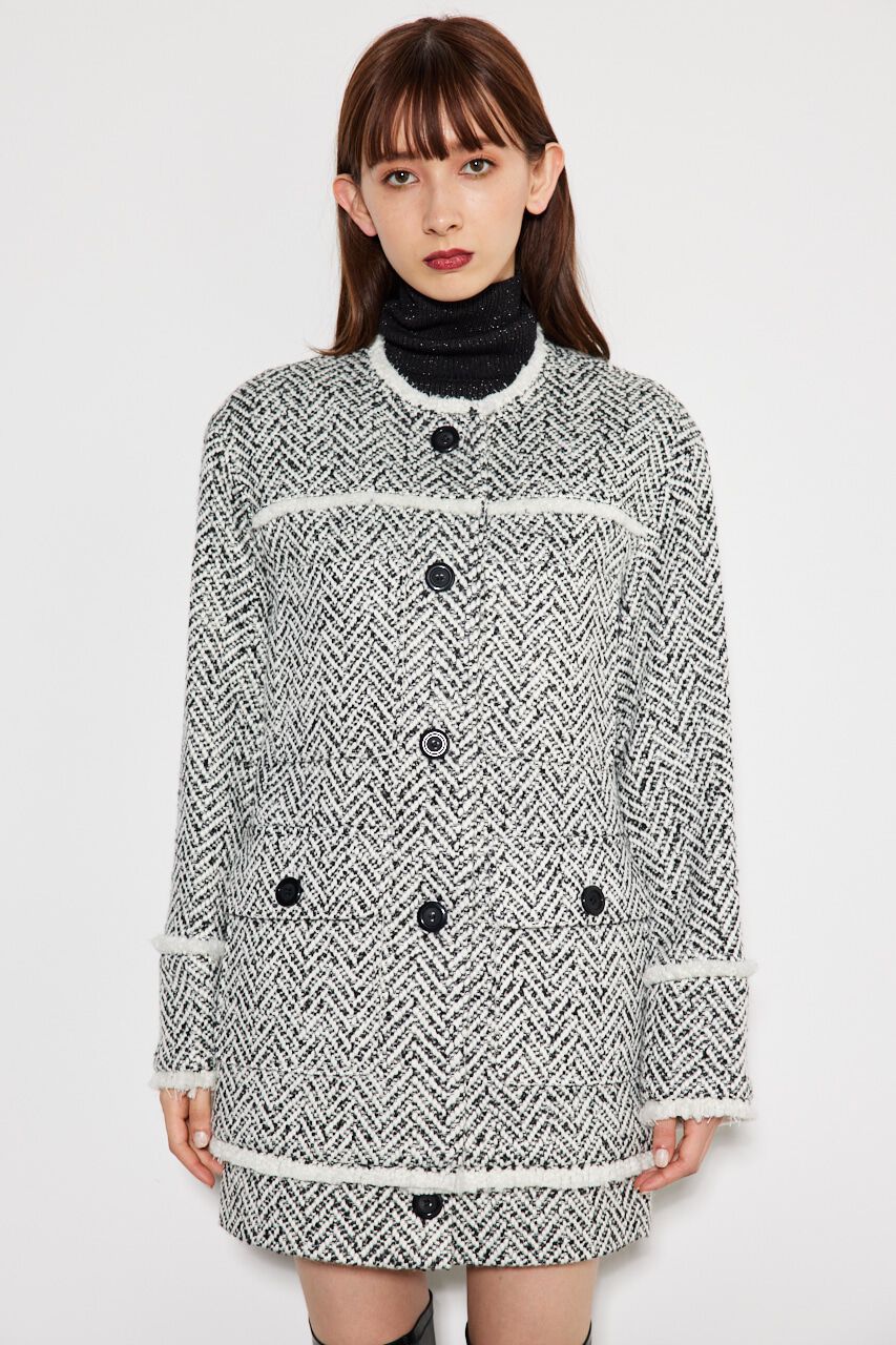 rienda「ノーカラーツイードウールMIX CT」|その他|