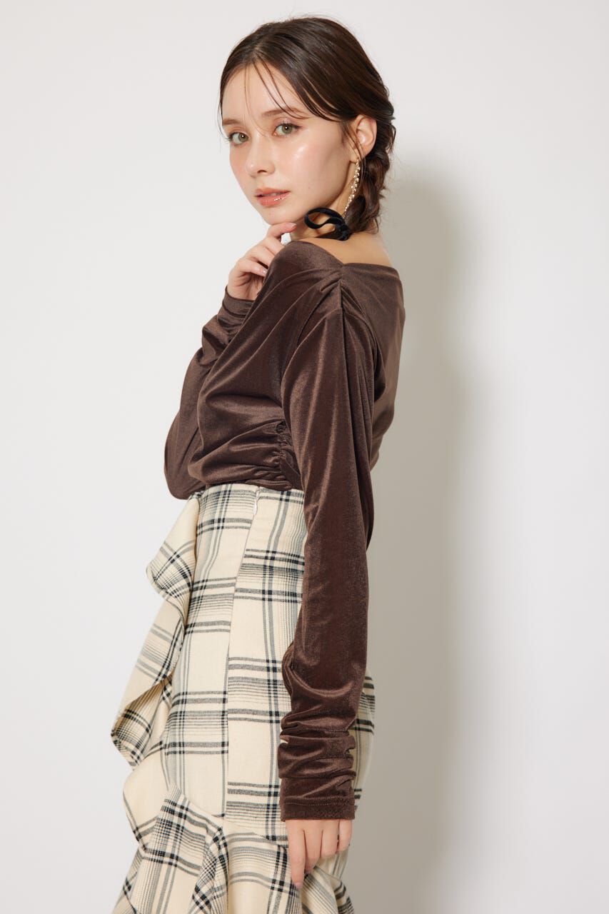 rienda「ソフティーカットオフショルトップス」|Tシャツ・カットソー|