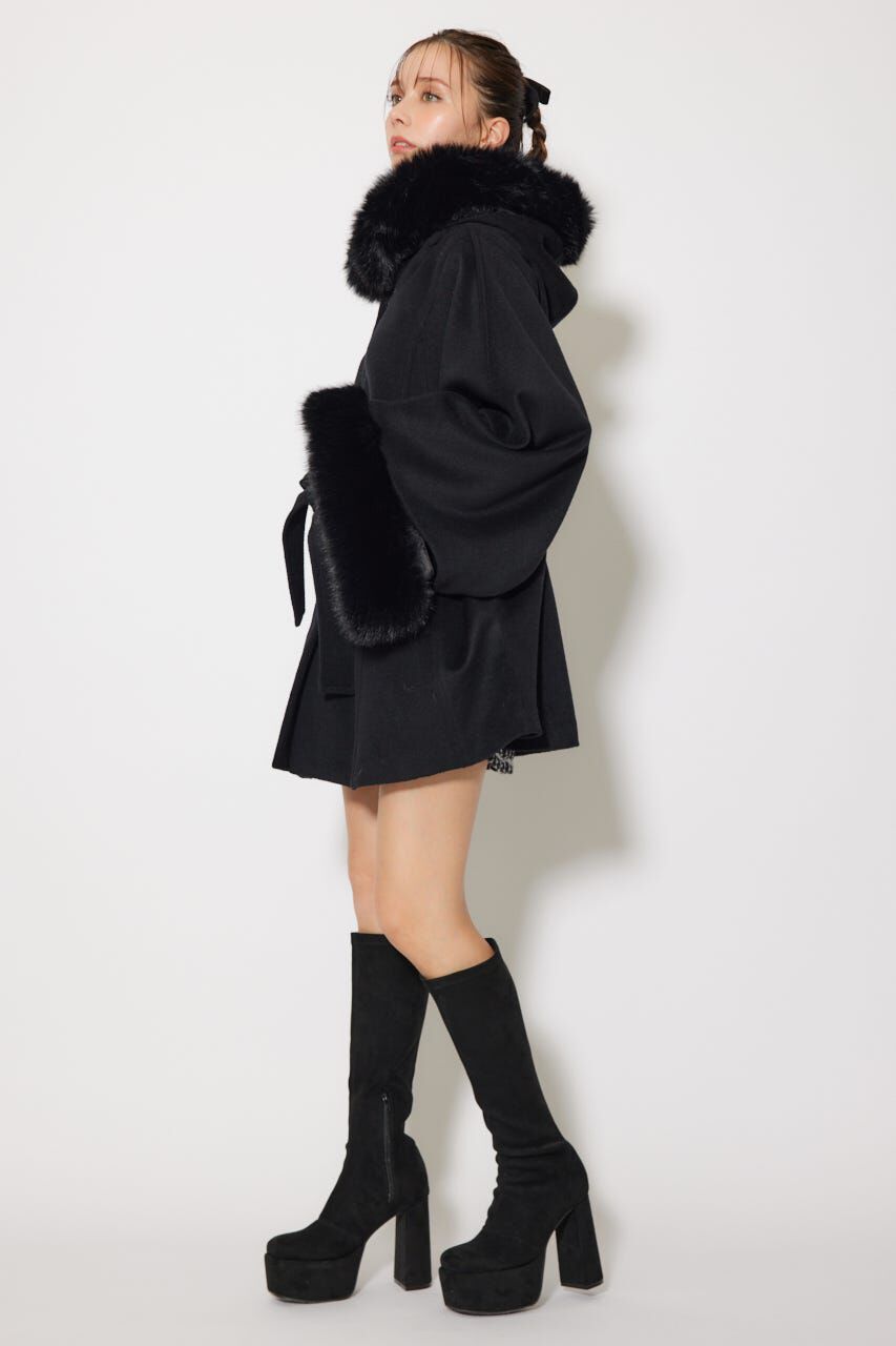 rienda「ウールMIXフードポンチョコート」|その他|