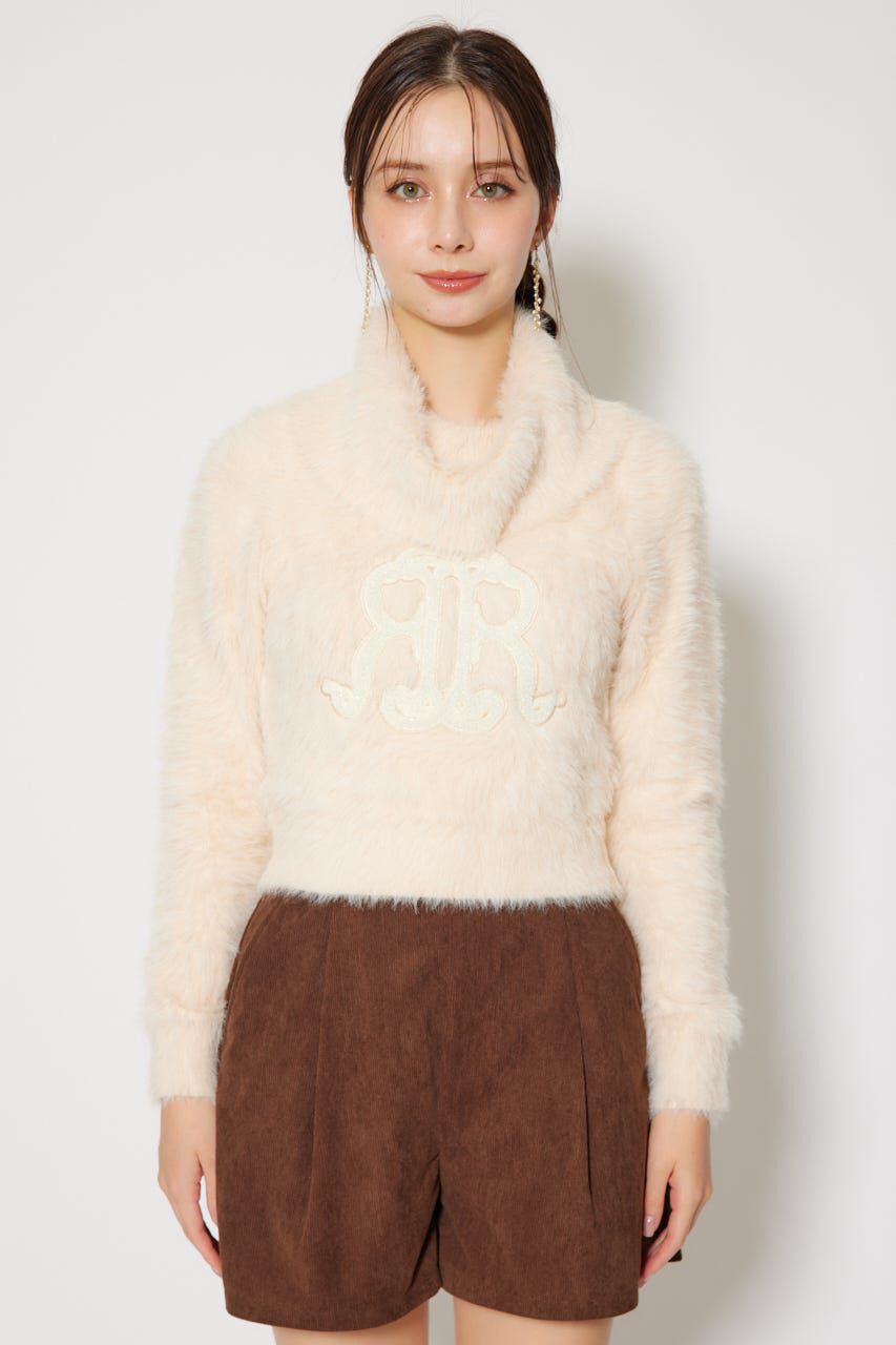 rienda「ボタニカルRロゴニットトップス」|ニット・セーター|