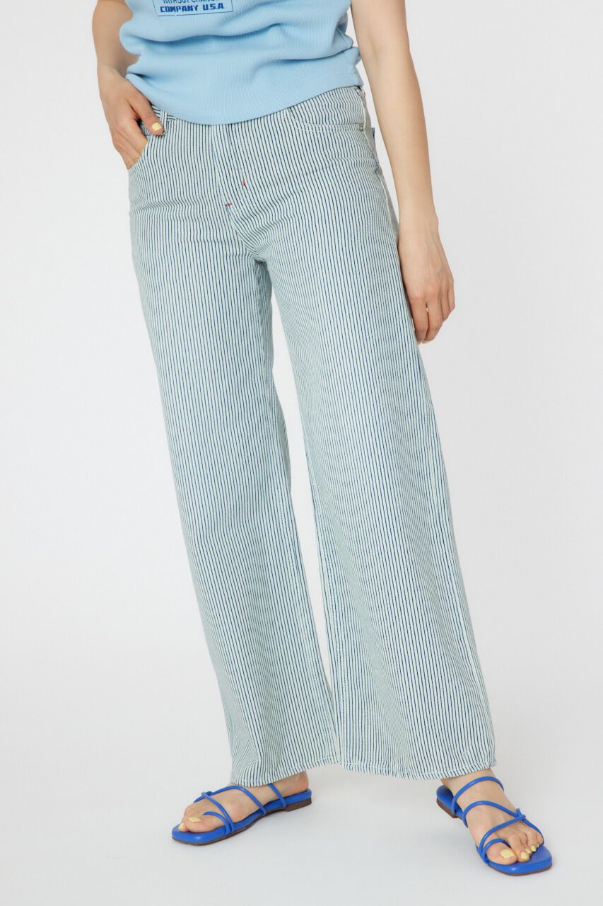 RODEO CROWNS「ダブルベルトウエストワイドパンツ」|デニム|