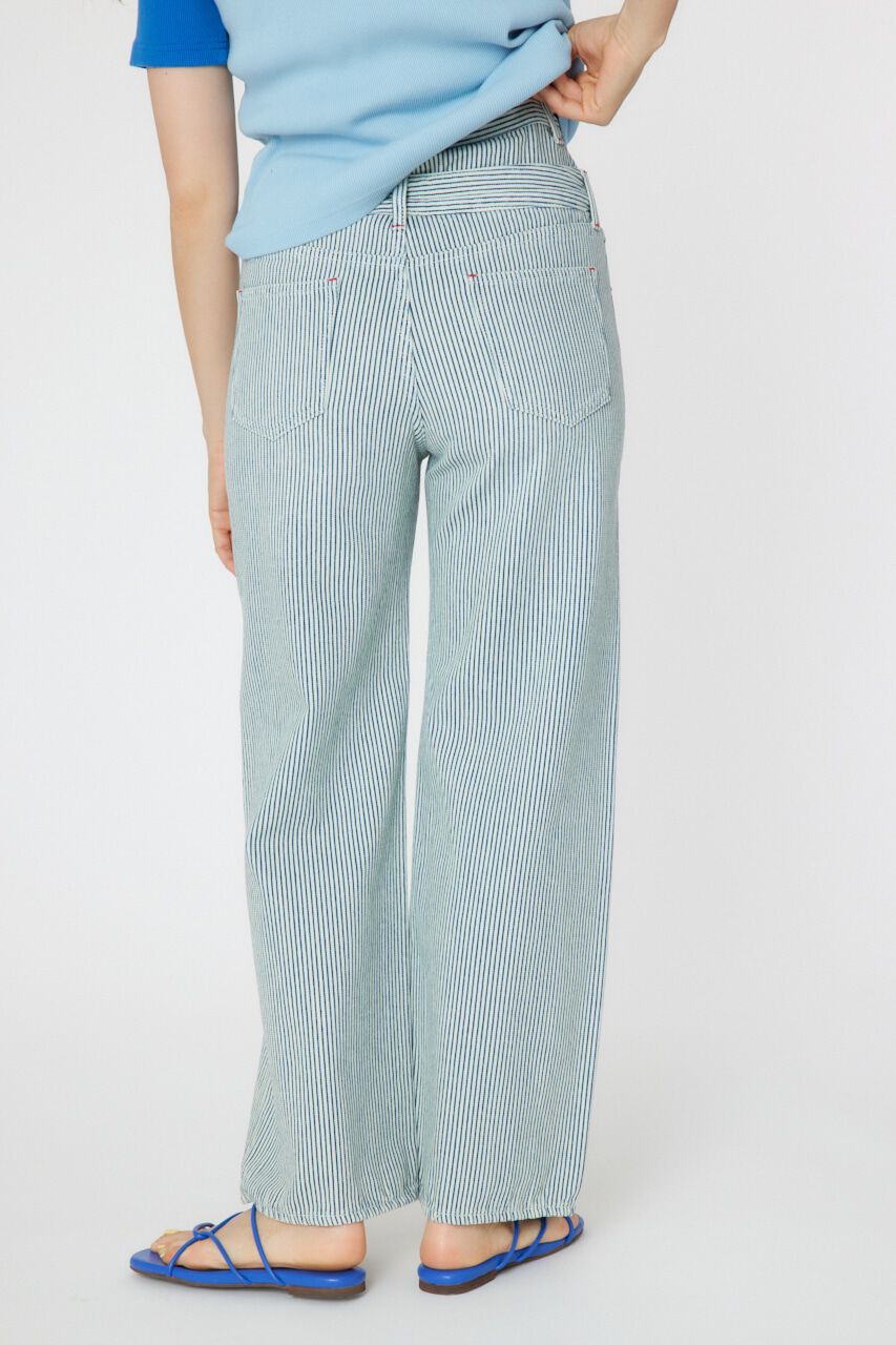 RODEO CROWNS「ダブルベルトウエストワイドパンツ」|デニム|