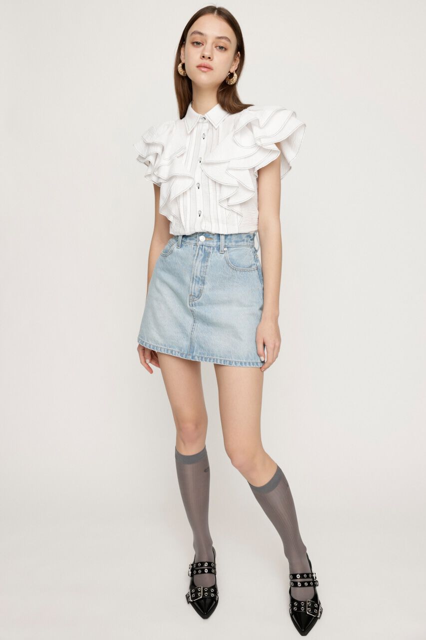 SLY「2WAY SEERSUCKER FRILL ブラウス」|シャツ・ブラウス|