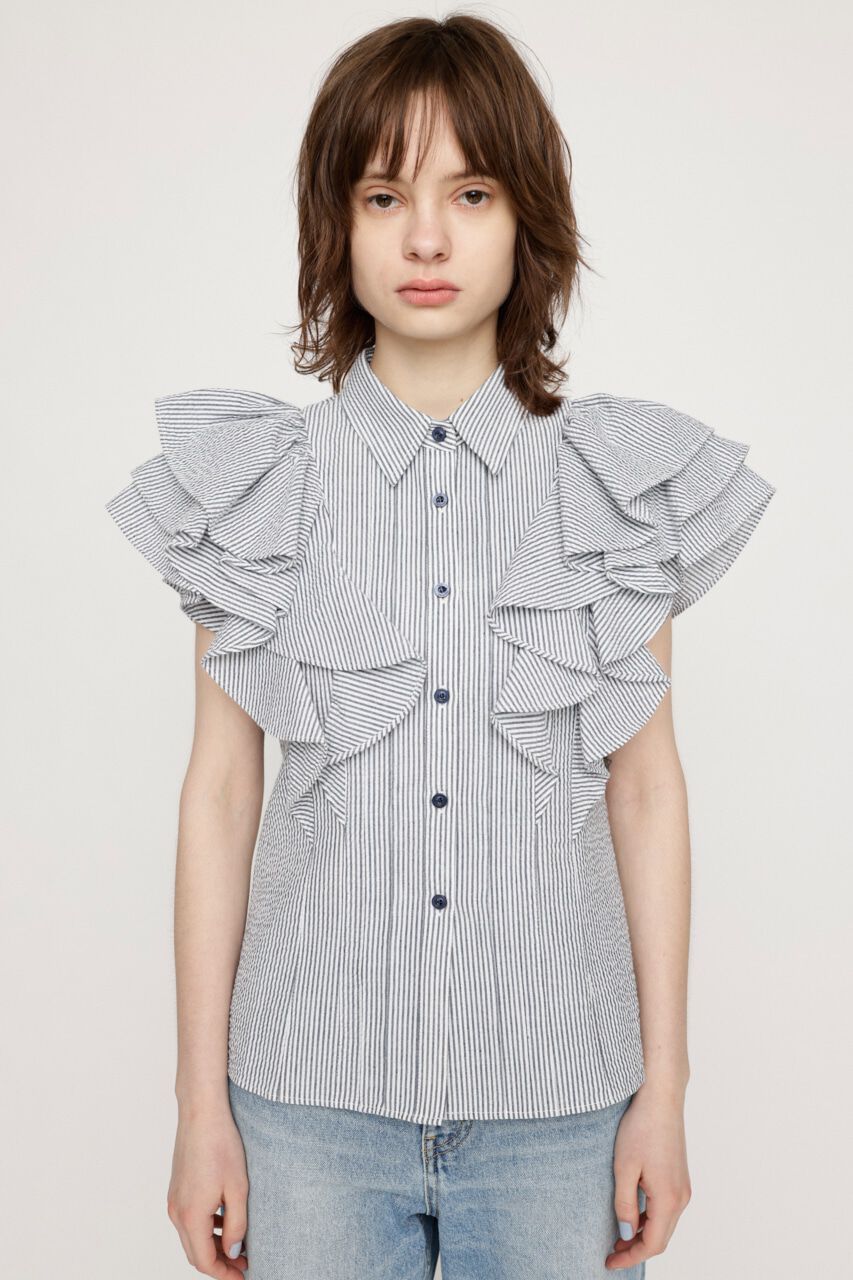 SLY「2WAY SEERSUCKER FRILL ブラウス」|シャツ・ブラウス|