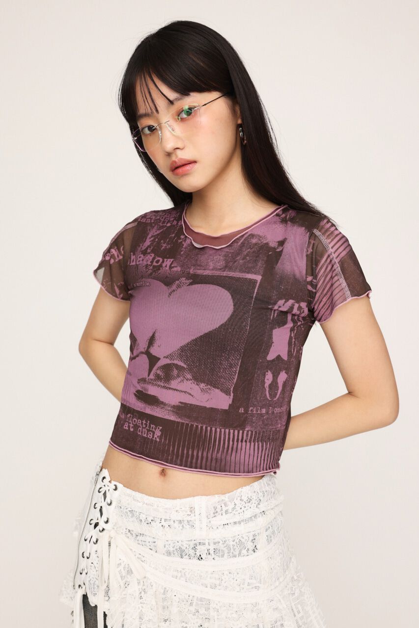 SLY「PRINTED SHEER トップス」|Tシャツ・カットソー|