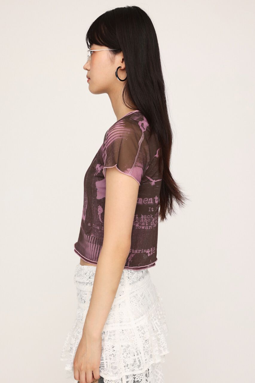 SLY「PRINTED SHEER トップス」|Tシャツ・カットソー|
