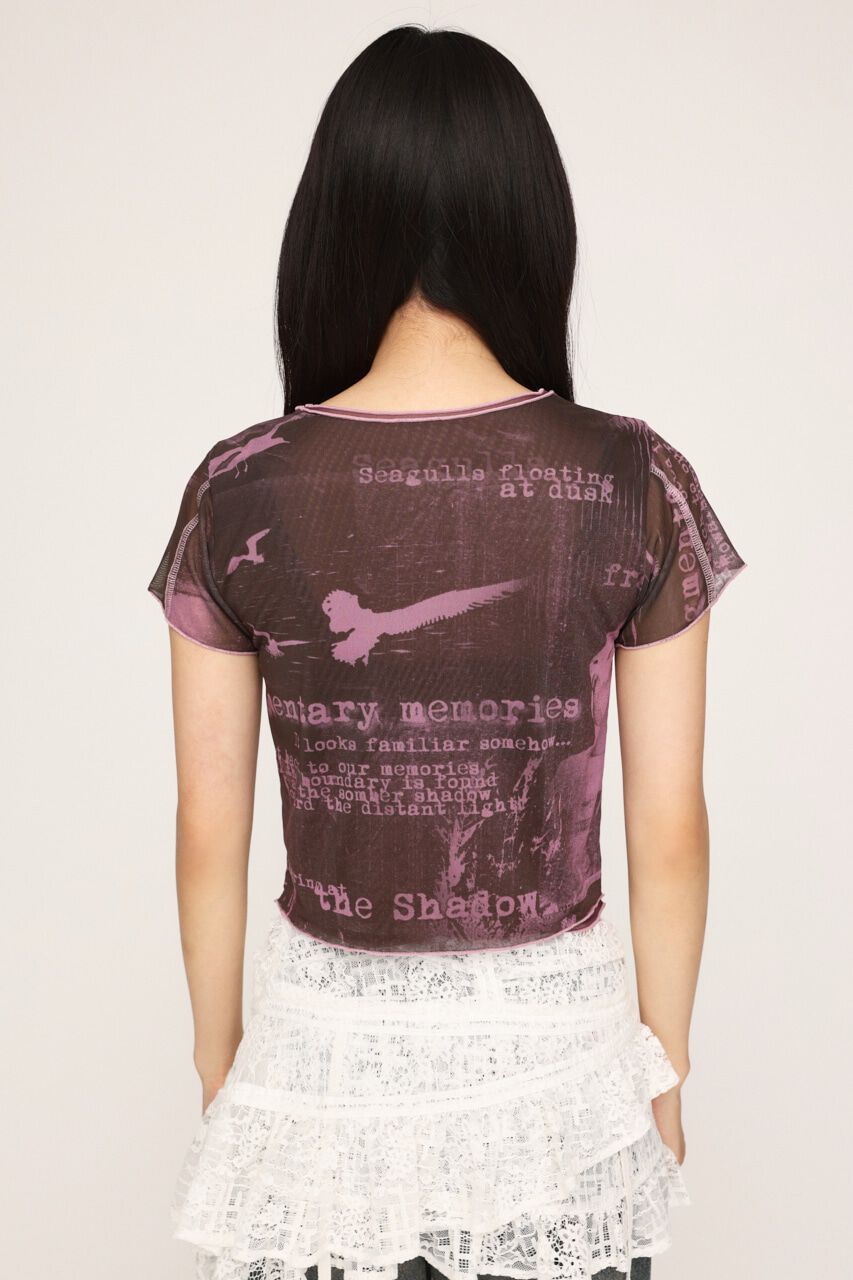 SLY「PRINTED SHEER トップス」|Tシャツ・カットソー|