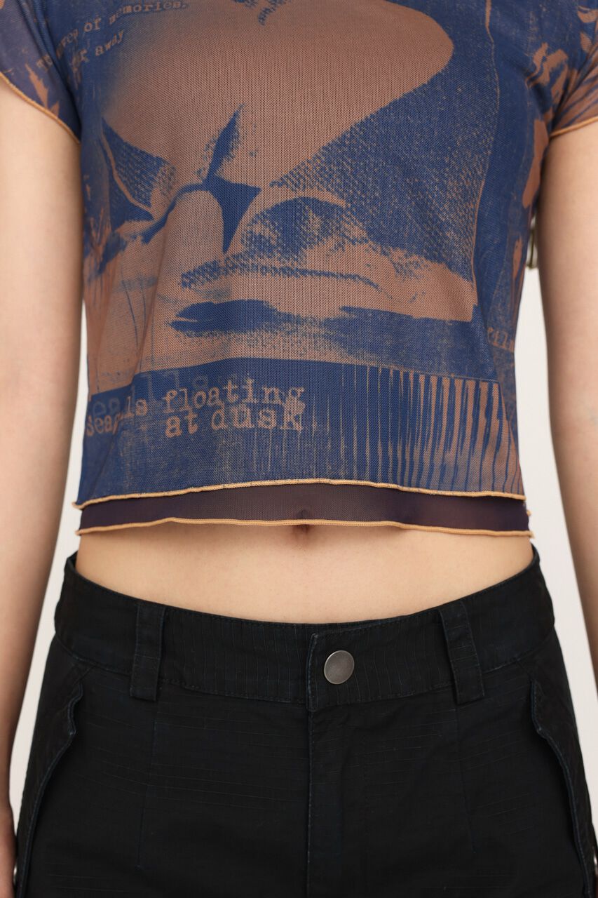 SLY「PRINTED SHEER トップス」|Tシャツ・カットソー|