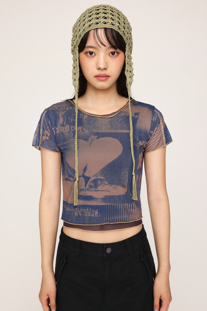 SLY「PRINTED SHEER トップス」|Tシャツ・カットソー|