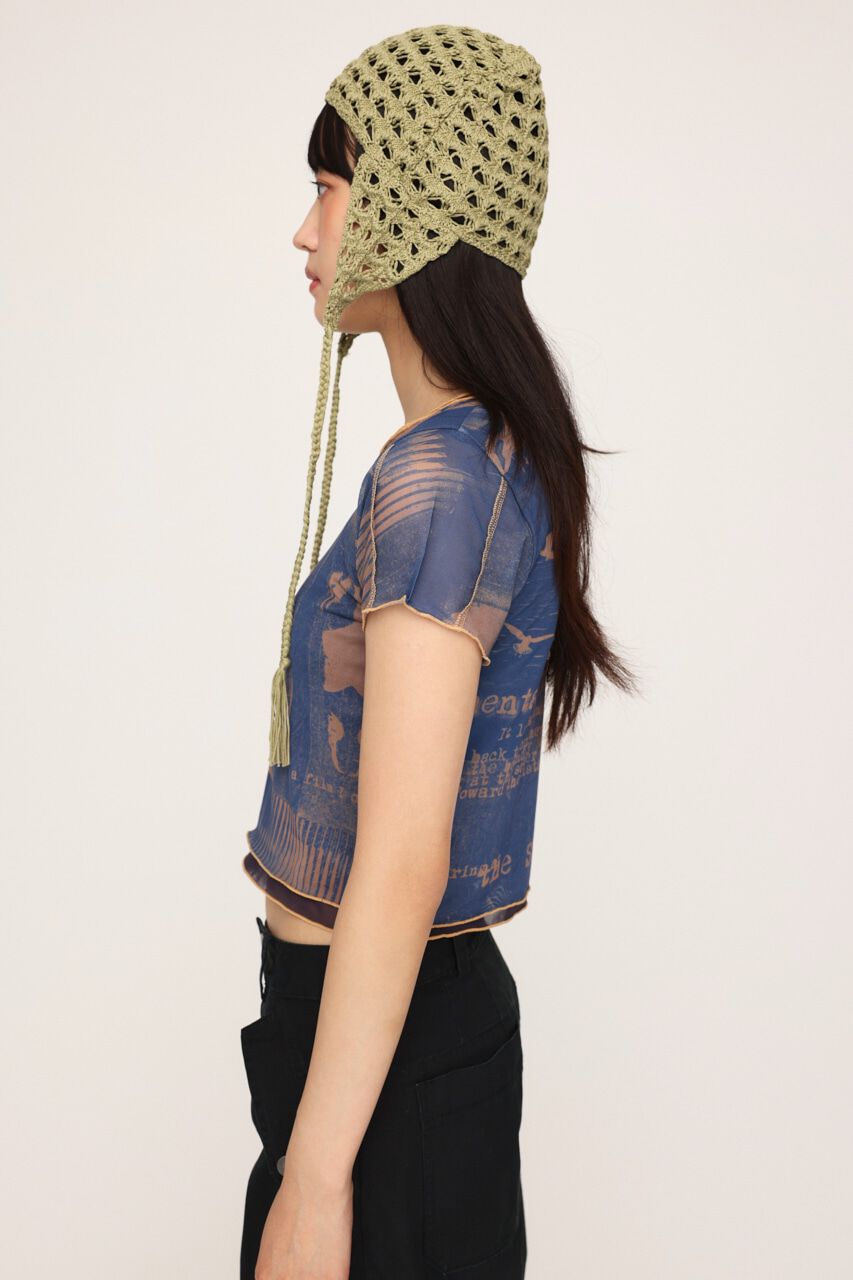 SLY「PRINTED SHEER トップス」|Tシャツ・カットソー|