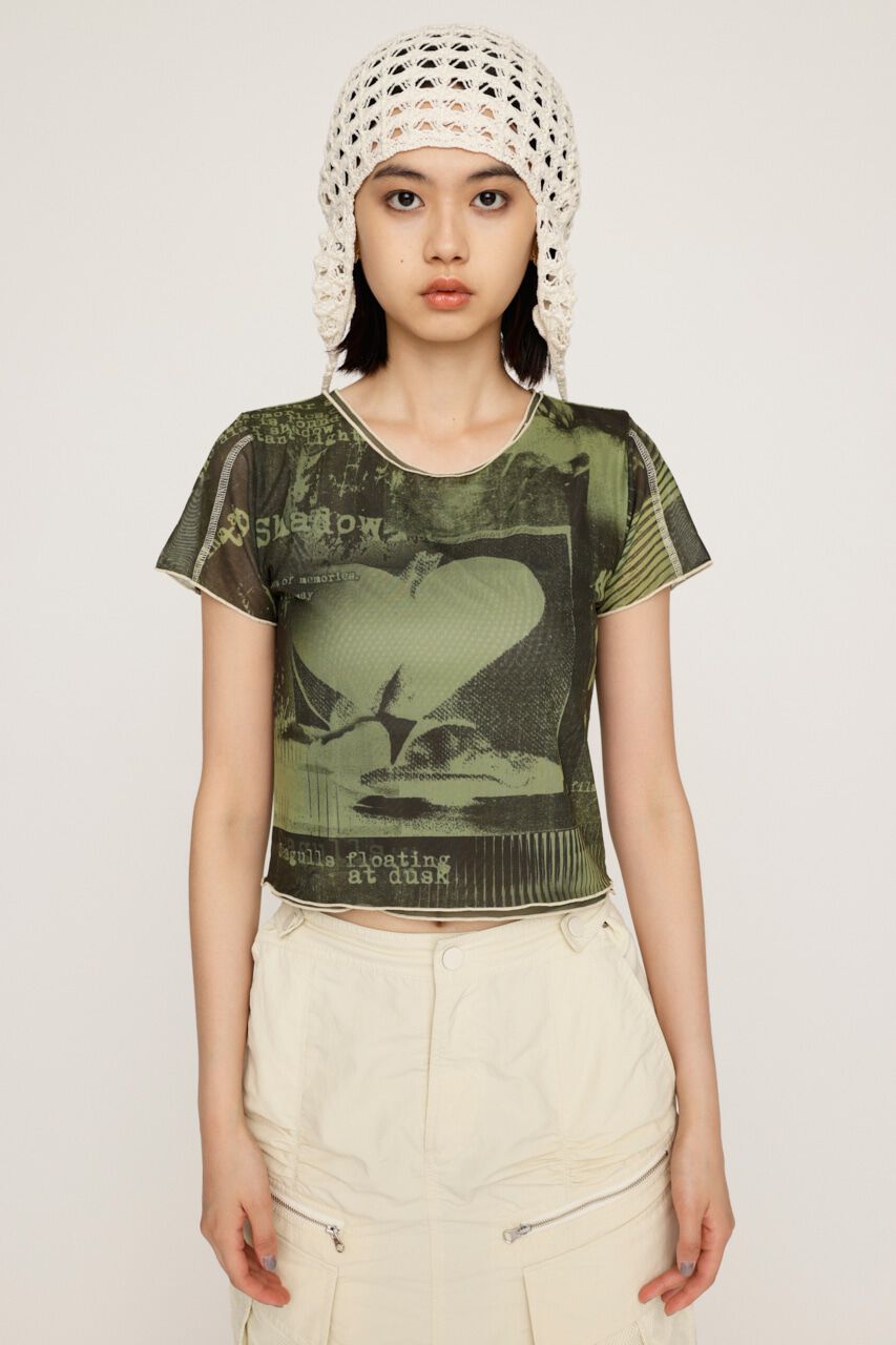 SLY「PRINTED SHEER トップス」|Tシャツ・カットソー|