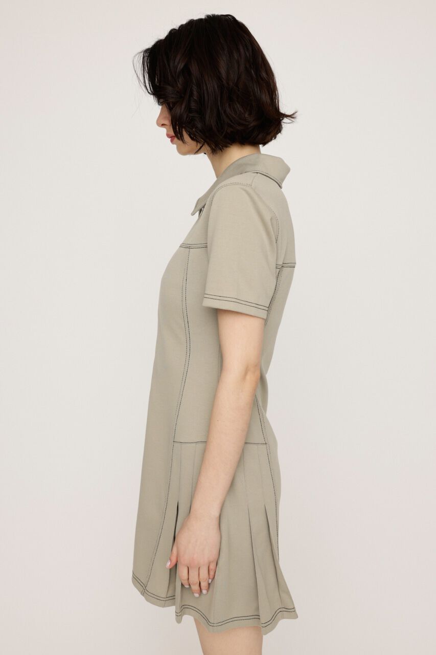SLY「FRONT ZIP SIDE PLEATS ショートワンピース」|ワンピース|
