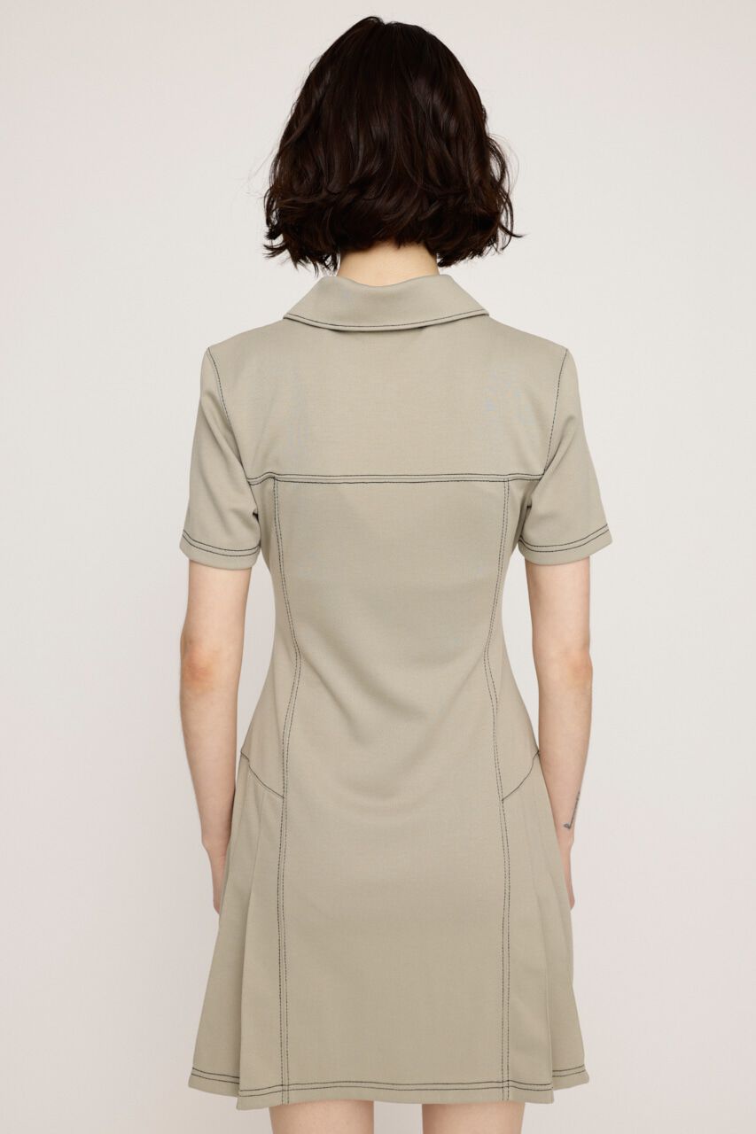 SLY「FRONT ZIP SIDE PLEATS ショートワンピース」|ワンピース|