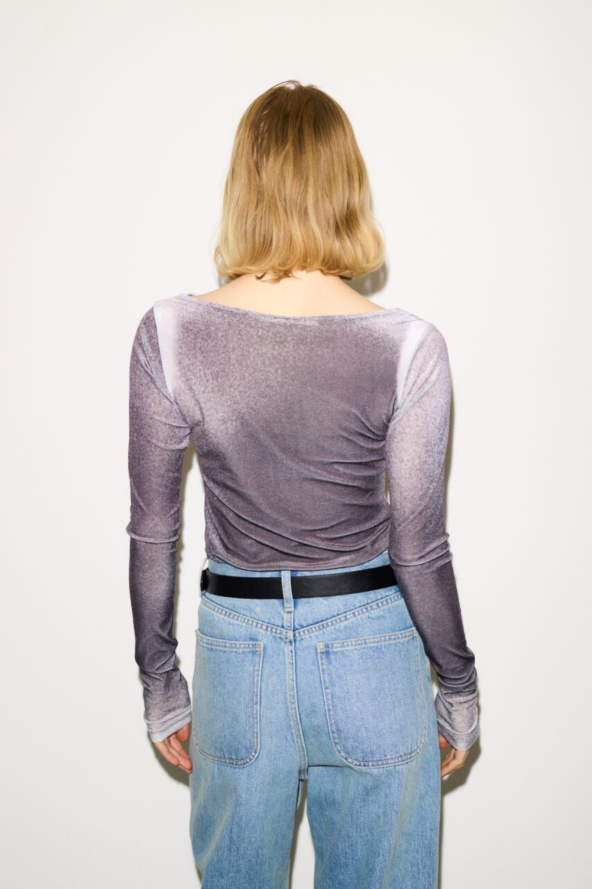 SLY「FADE VELOURS B／N トップス」|Tシャツ・カットソー|