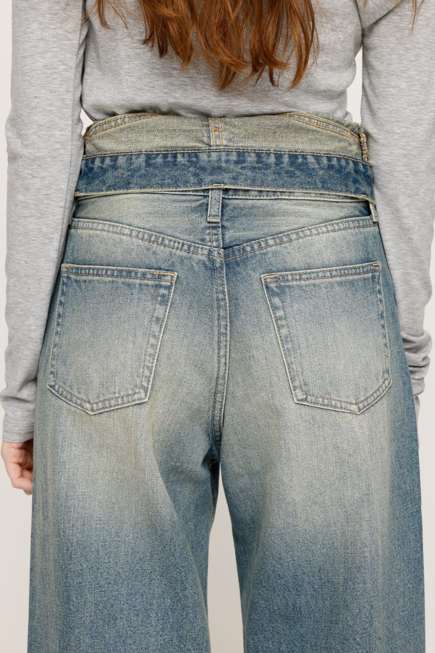 SLY「LAYERED STRAIGHT DENIM パンツ」|デニム|