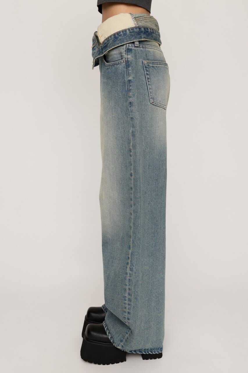 SLY「LAYERED STRAIGHT DENIM パンツ」|デニム|