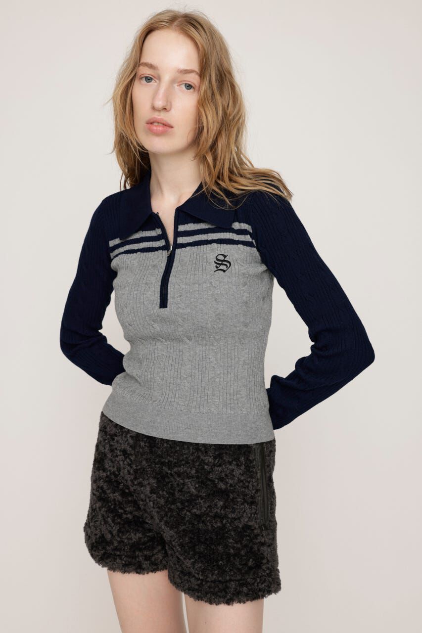 SLY「CABLE COLLAR KNIT トップス」|ニット・セーター|