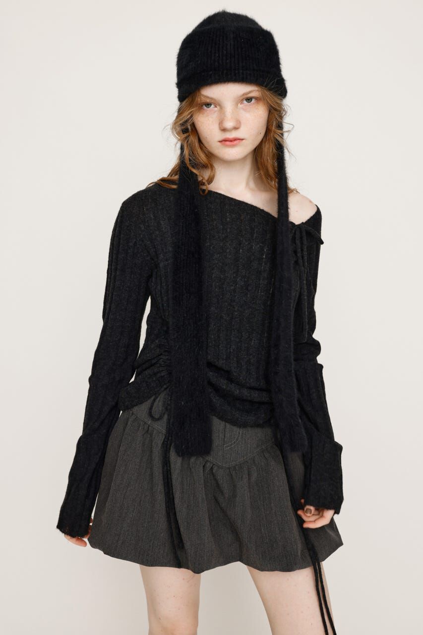 SLY「GATHER RIBBON KNIT トップス」|ニット・セーター|