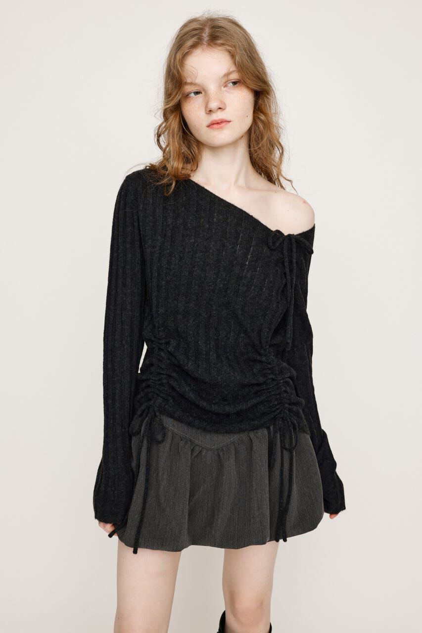 SLY「GATHER RIBBON KNIT トップス」|ニット・セーター|