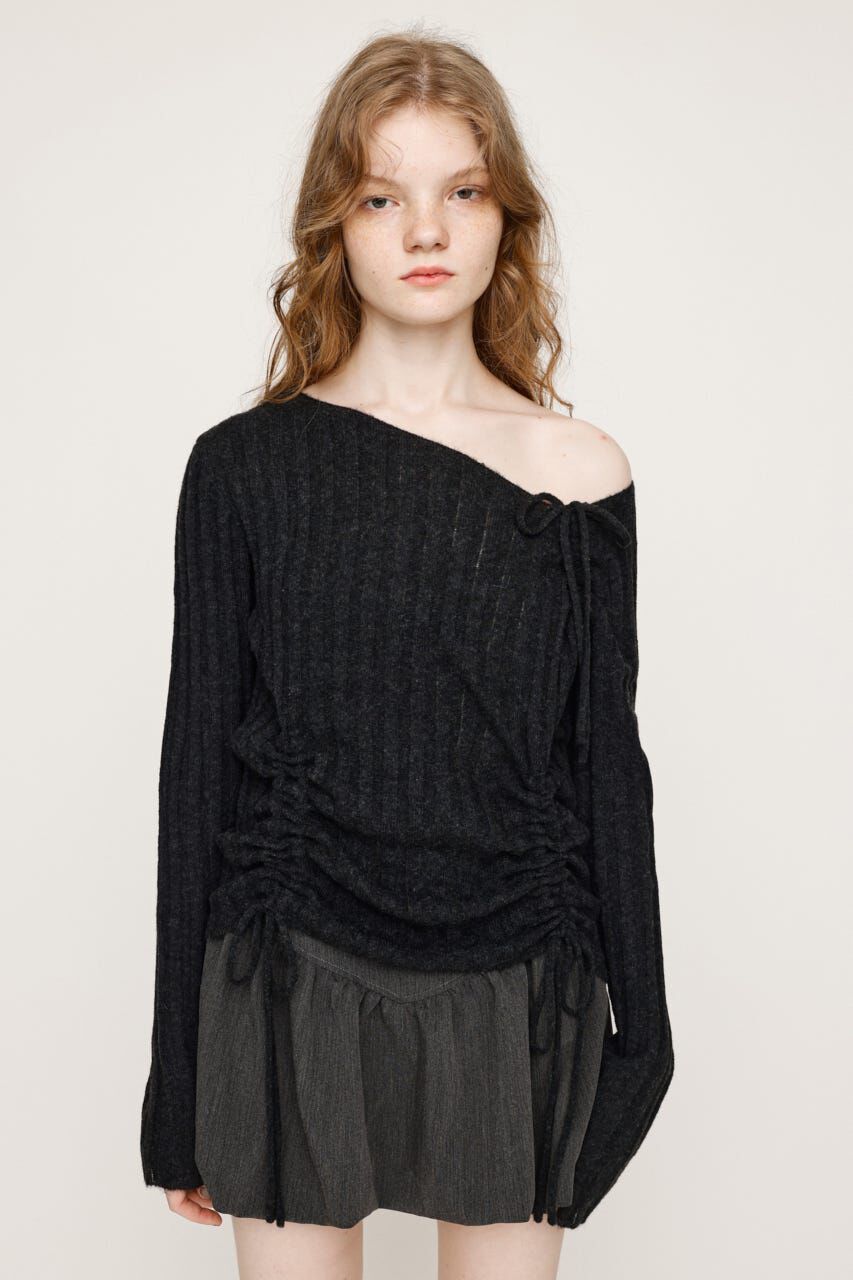SLY「GATHER RIBBON KNIT トップス」|ニット・セーター|