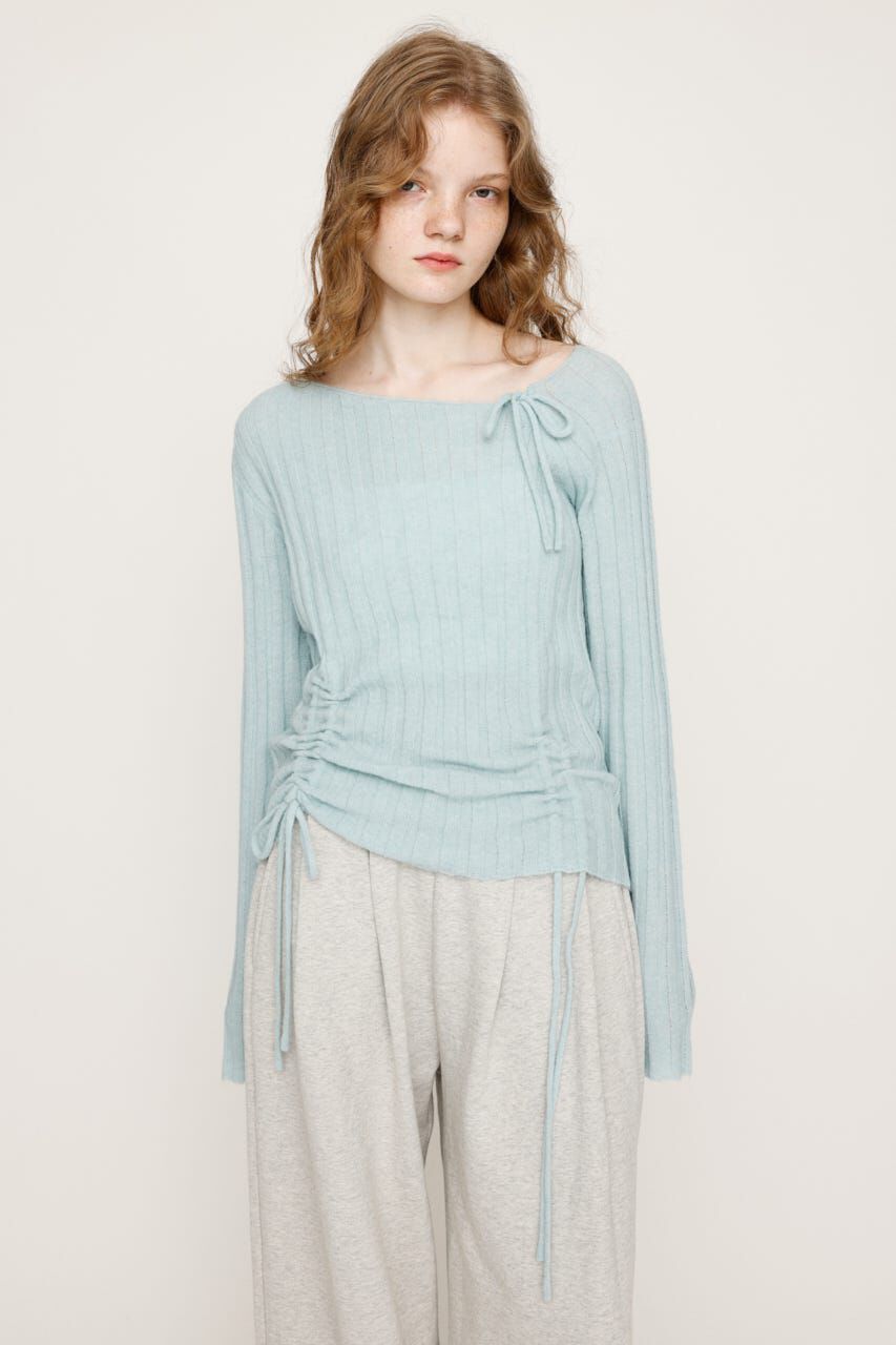 SLY「GATHER RIBBON KNIT トップス」|ニット・セーター|