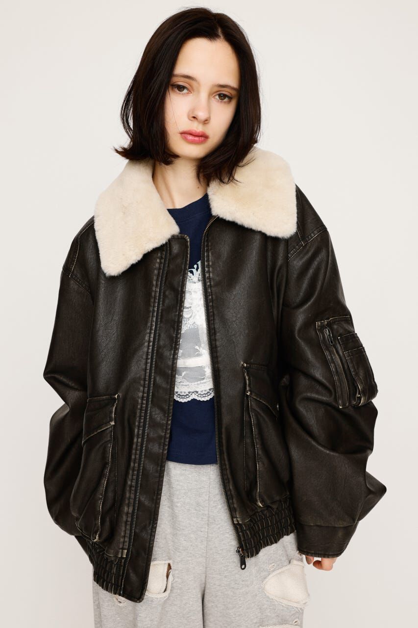 SLY「WASHED PUFFER ブルゾン」|ブルゾン・スタジャン|BLK